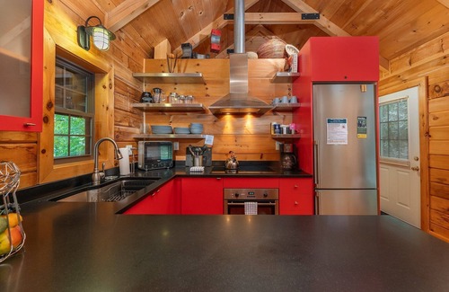 Black Mountain Cabin | Nearly Eden | Log Cabin with Hot Tub 10 Min. from Town!