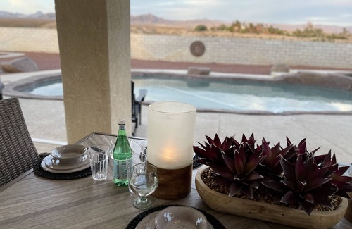 Fort Mohave House | New! Desert LUX Oasis LARGE POOL SPA BBQ FIRE-PIT