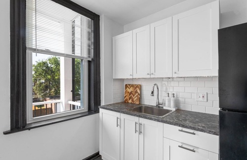 St. Louis Apartment | NEW! Designer 2 bedroom apt w/king bed, 65" TV, fenced yard & WiFi - pets <3