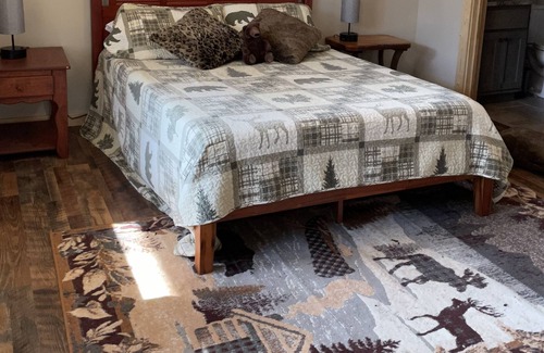 Natures Courtyard Cabin | NEW log cabin on paved road with stream, NO pet fees!