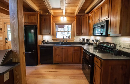 Dawsonville Cabin | NEW! Perfect for Fall Weather! - Renovated Riverfront Log Cabin with Firepits