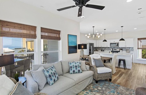 West Panama City Beach Villa | New~Steps 2 Ocean with Views + Pool + Rooftop Deck