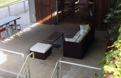 Dugspur House | Newly Renovated Former Cider House with outdoor covered patio and gas grill.