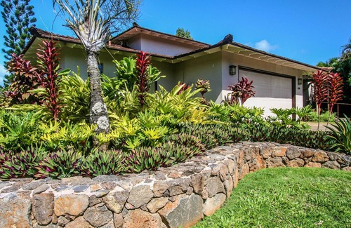 Princeville House | North Shore Oasis - Tropical Waterfall Garden And Bali Hai Sunsets