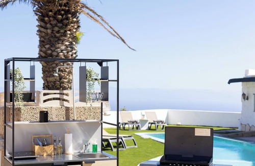 Granadilla de Abona Apartment | Oasis Tenerife Rentals - Studio (3) with pool, outdoor kitchen, barbecue and mountain views