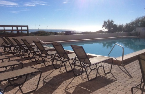 Crescent Beach Condo | Ocean Front 1 Bedroom Condo With Heated Pool just outside the balcony