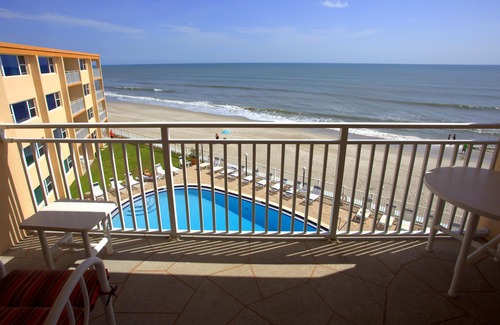 Satellite Beach Condo | Ocean Front Complex - Top Floor Unit! Can't Get Any Closer To The Ocean!
