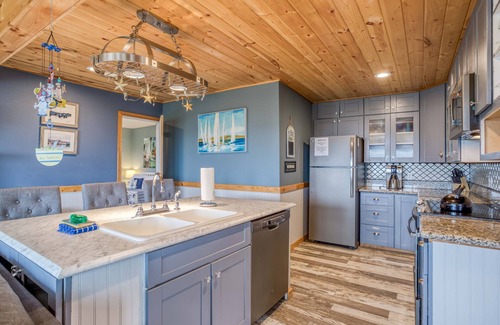 Waldport House | Ocean View Home with Modern Updates, Hot Tub, Two Blocks to Wakonda Beach!