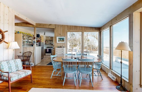 Barnstable House | Ocean-view home with private beach, streaming, grill, outdoor shower, deck, & AC