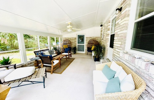 Yaupon Beach House | Ocean View, Surrounded by Oaks, Game Room w/Arcades, Fire Pit, Hot Tub Pergola
