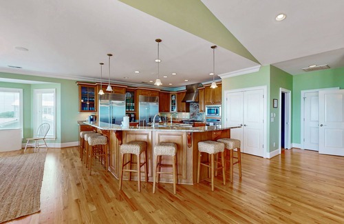 Pine Knoll Shores House | Oceanfront home with direct beach access and movie room