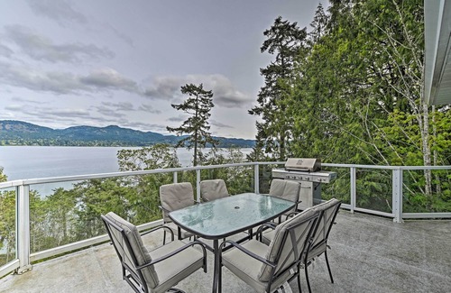 Juan de Fuca Electoral Area House | Oceanfront Retreat w/Mountain Views & Boat Dock!