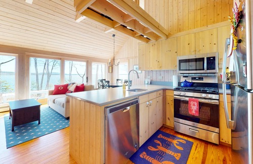 Brooklin House | Oceanfront retreat with sunrise views, screened porch, & deck