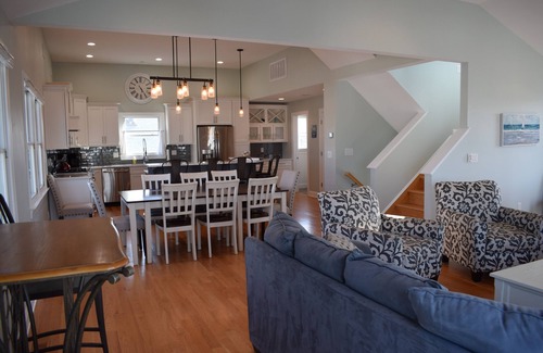 North Beach Haven House | Oceanside open concept home, roof deck with ocean and sunset bay views, firepit!