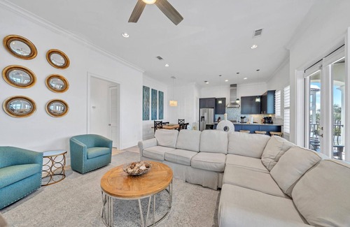 Dune Allen Beach House | On 30A, at Beach, Private Pool, Hot Tub, Fire Pit, Dock, and Bikes!