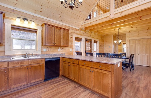 Gatlinburg Cabin | Outdoor fireplace, hot tub with stunning views, spacious interior + pet-friendly