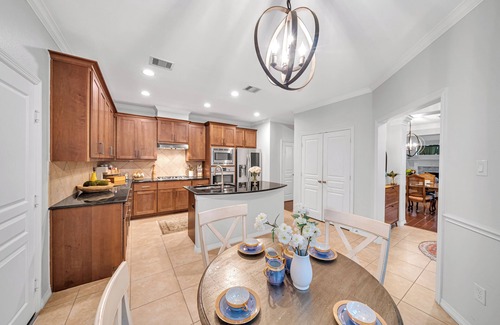 Washington Ave./ Memorial Park House | Outdoor Oasis Game Room Fireplace Heights