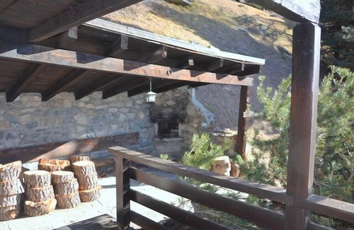 St. Luc Ski Chalet | Outside: three-storey chalet above Saint-Luc, for 7 persons, terrace and balcony with garden furnitu