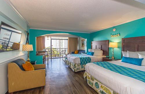 Myrtle Beach House | Oversized Ocean View Queen Suite with Beautiful Fireplace and Accents - Sleeps 4 Guests!