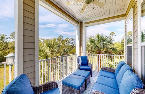 St. Marys Condo | Palm-lined Home, Dock Access, Firepit, & Balconies