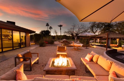 Palm Springs House | Paradiso by AvantStay Pool Lake Fire Pit Billiards Room Elegant Secluded Estate