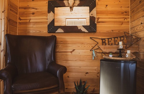 New Braunfels House | Peaceful Cabin Escape on a 65-Acre Longhorn Ranch