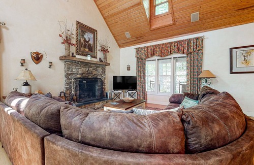 Saluda Cabin | Peaceful cabin with game room, WiFi, fireplace & spacious deck with grill