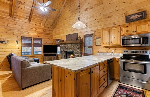 Helen Cabin | Peaceful dog-friendly cabin with private hot tub, firepit, & deck