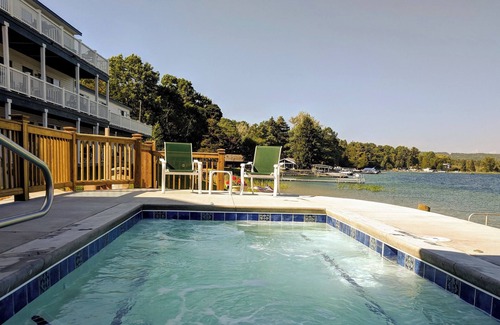 Onekama Condo | Peaceful lake front condo