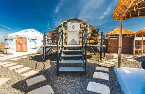 Haria Apartment | Peaceful Quaint Eco Beach Yurt, Pool, Sea Views, Beach, WIFI