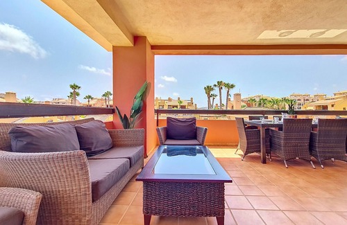 Mar de Cristal Apartment | Penthouse, free wifi, private roof terrace, communal pool.