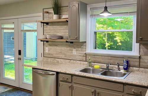 Crossville House | Pet friendly creek home at Crossville with fire pit and fully fenced yard!