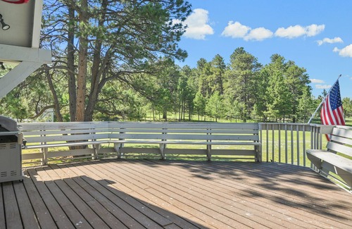 Larkspur House | Pikes Peak Views Sleeps 15 Hot Tub Wood Fireplace 5 Acre Retreat
