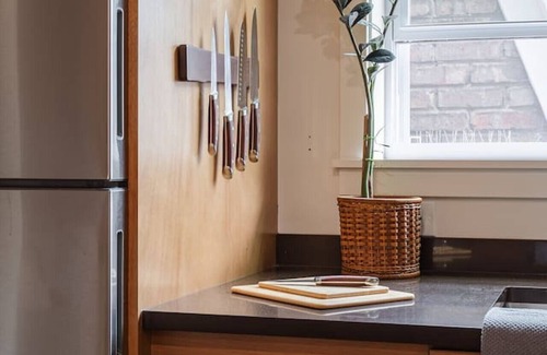 Irving Park Apartment | Pine Beam Bear Studio next to Blue Line