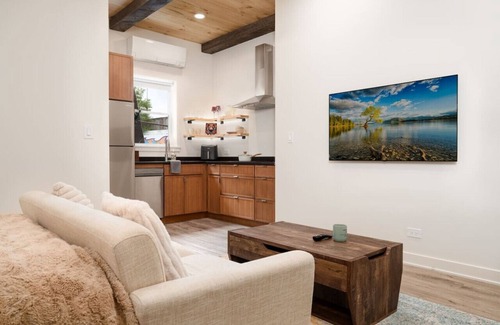 Irving Park Apartment | Pine Beam Bear Studio next to Blue Line