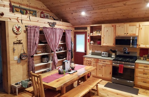 La Pine Cabin | Pinecone Cabin, Couples Retreat, hot tub, pet friendly, private!