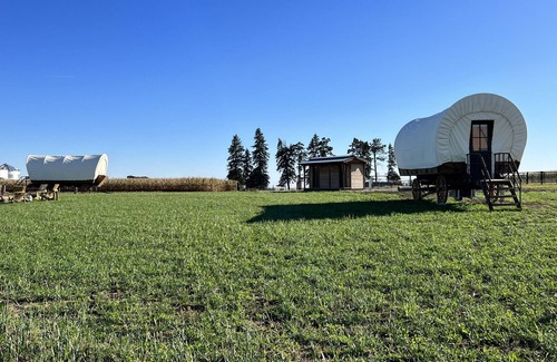 Poweshiek County Cabin | Pioneer's Dream~1883 Inspired~Covered Wagon~BISON~Heat and A/C