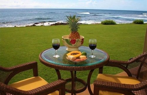 Poipu Condo | Poipu Oceanfront Dream Getaway at Kuhio Shores! 30 feet from the waters edge!