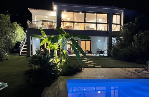Albitreccia House | PORTICCIO NEW CONTEMPORARY VILLA PANORAMIC SEA VIEW HEATED POOL