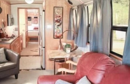 Port Angeles Cabin | Prevost Tour Bus at Whiskey Creek Beach NW