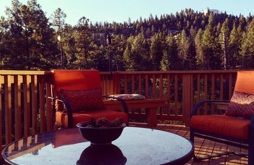 Ruidoso Cabin | Privacy & Location! One acre & 2min from town. Central AC. Covered patio.