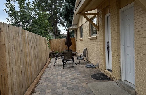 Aurora Apartment | Private entrance and outside patio. Centrally located in a quiet neighborhood.