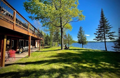 Presque Isle Cabin | Private Lakefront Stay with Beautiful Sunset Views, Kayaks, & Kid’s Arean
