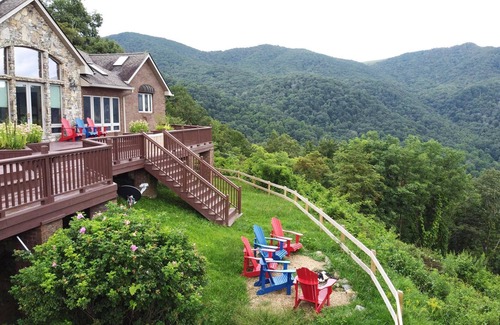 Clyde House | Private mountain on 36 acres with 100 mile views west over the Smokey mountains