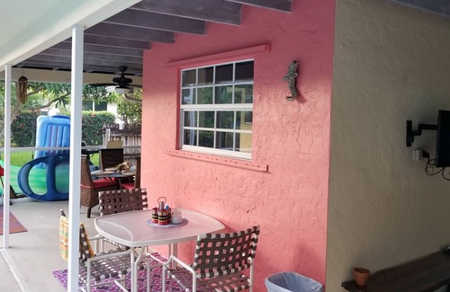Iona House | Private Oasis in quiet neighborhood heated pool and spa surrounded palms.