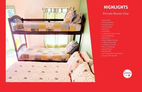 Dunlap Apartment | Private Room #1: Queen + Bunk & Private Bath