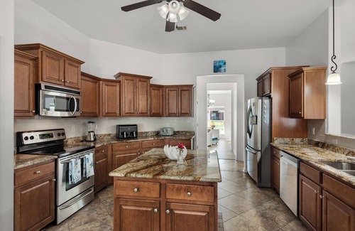 Navarre House | Private spacious resort, jumbo heated salt water pool/spa, game room, office