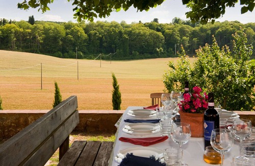 Simignano Villa | Private Villa with WIFI, A/C, hot tub, private pool, TV, patio, panoramic view, close to Siena