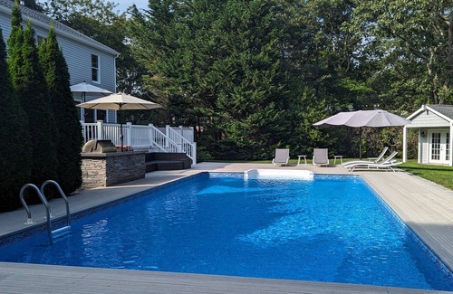Hampton Bays House | Private-Walk to the Beach-Large Yard-Heated Pool-Game Room-77" TV-All You Need!
