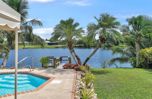 Palm Springs House | Private Waterfront Home, Family Friendly, Heated Saltwater Pool, Close to beach.